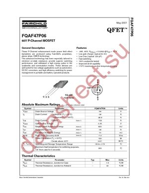 FQAF47P06 datasheet  